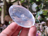 Polished Girasol Pearl Quartz Palm Stones x 12 From Ambatondrazaka, Madagascar