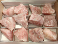 Natural Pink Rose Quartz Cobbed Specimens x 12 From North Cape, South Africa - Toprock Gemstones and Minerals 