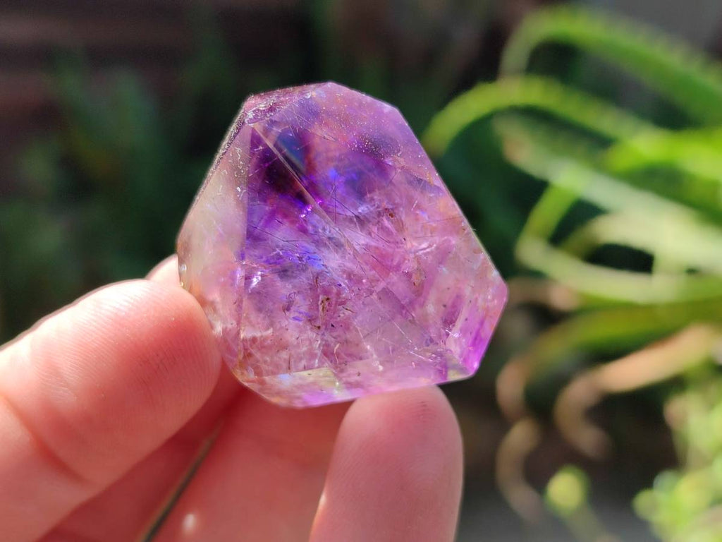 Polished Window Amethyst Crystals x 12 From Madagascar - Toprock Gemstones and Minerals 