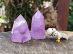 Polished Window Amethyst Crystals x 12 From Madagascar - Toprock Gemstones and Minerals 