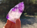 Polished Window Amethyst Crystals x 12 From Madagascar - Toprock Gemstones and Minerals 