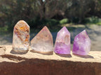 Polished Window Amethyst Crystals x 12 From Madagascar - Toprock Gemstones and Minerals 