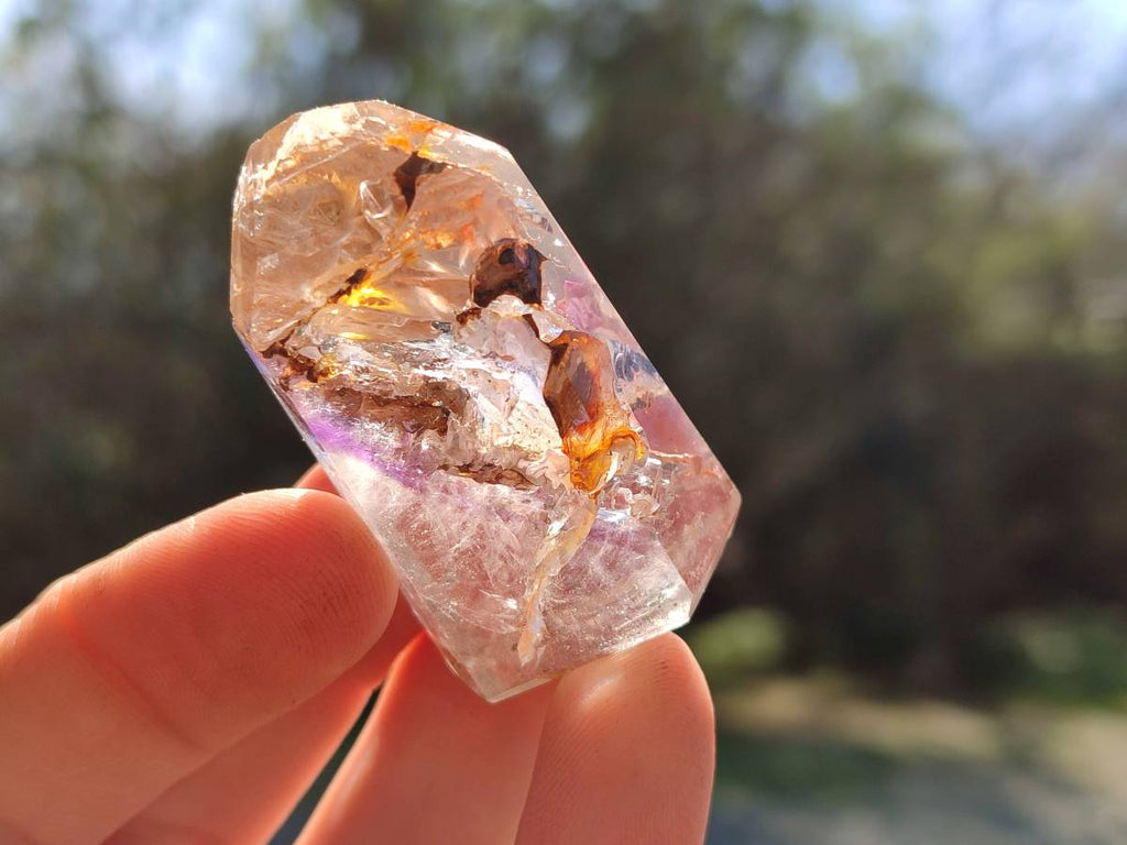 Polished Window Amethyst Crystals x 12 From Madagascar - Toprock Gemstones and Minerals 