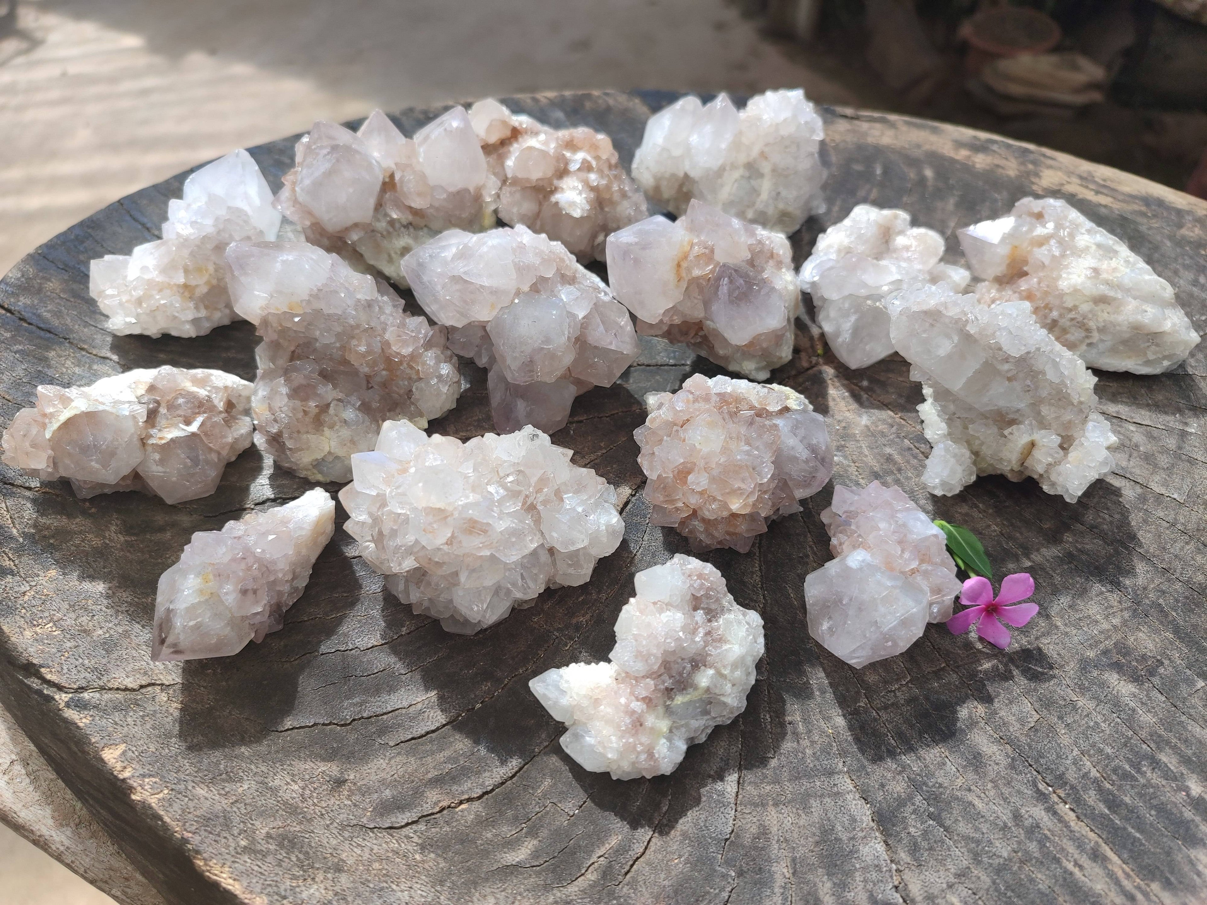 Natural Spirit Quartz Clusters x 16 From South Africa - Toprock Gemstones and Minerals 