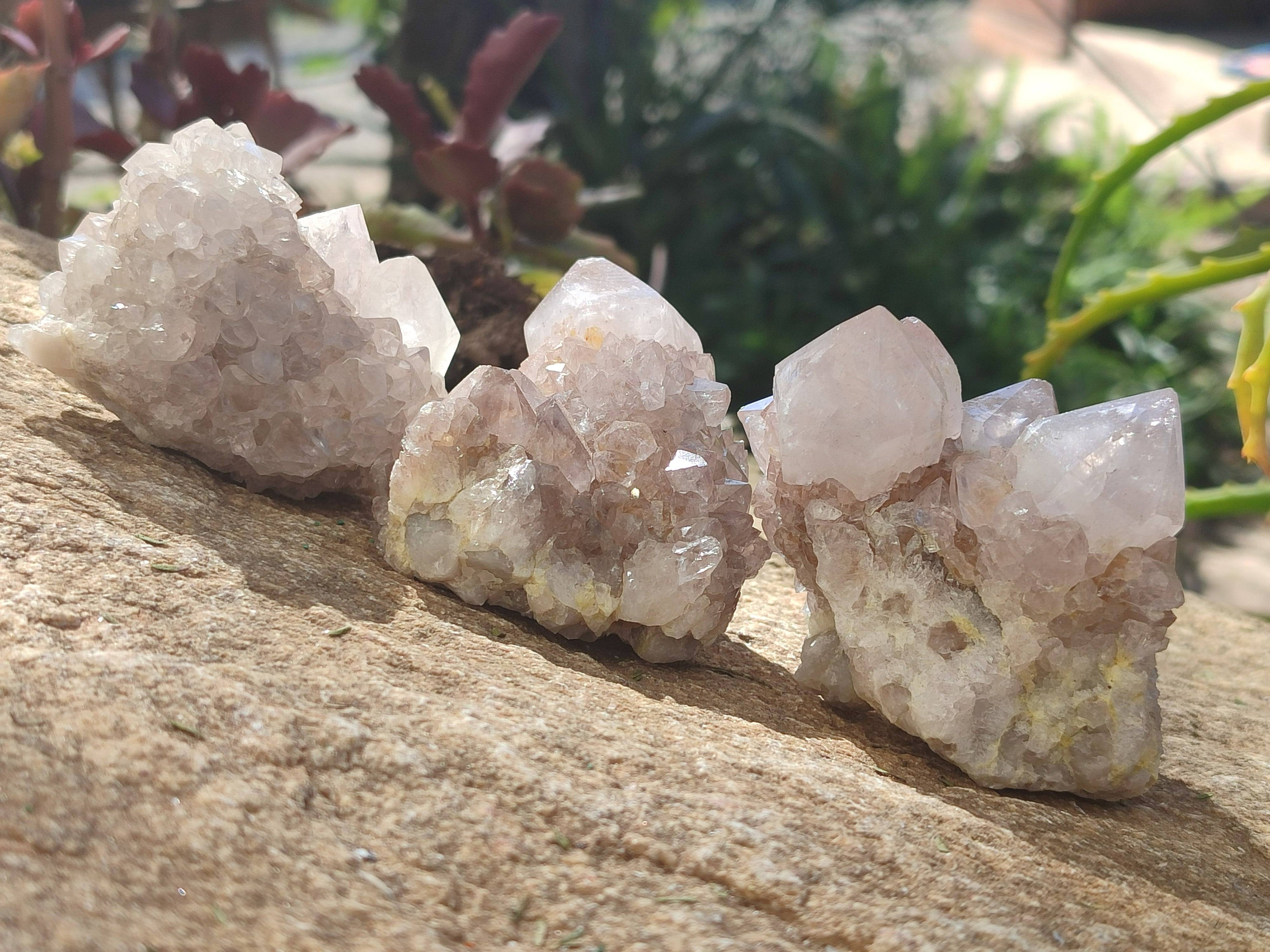 Natural Spirit Quartz Clusters x 16 From South Africa - Toprock Gemstones and Minerals 