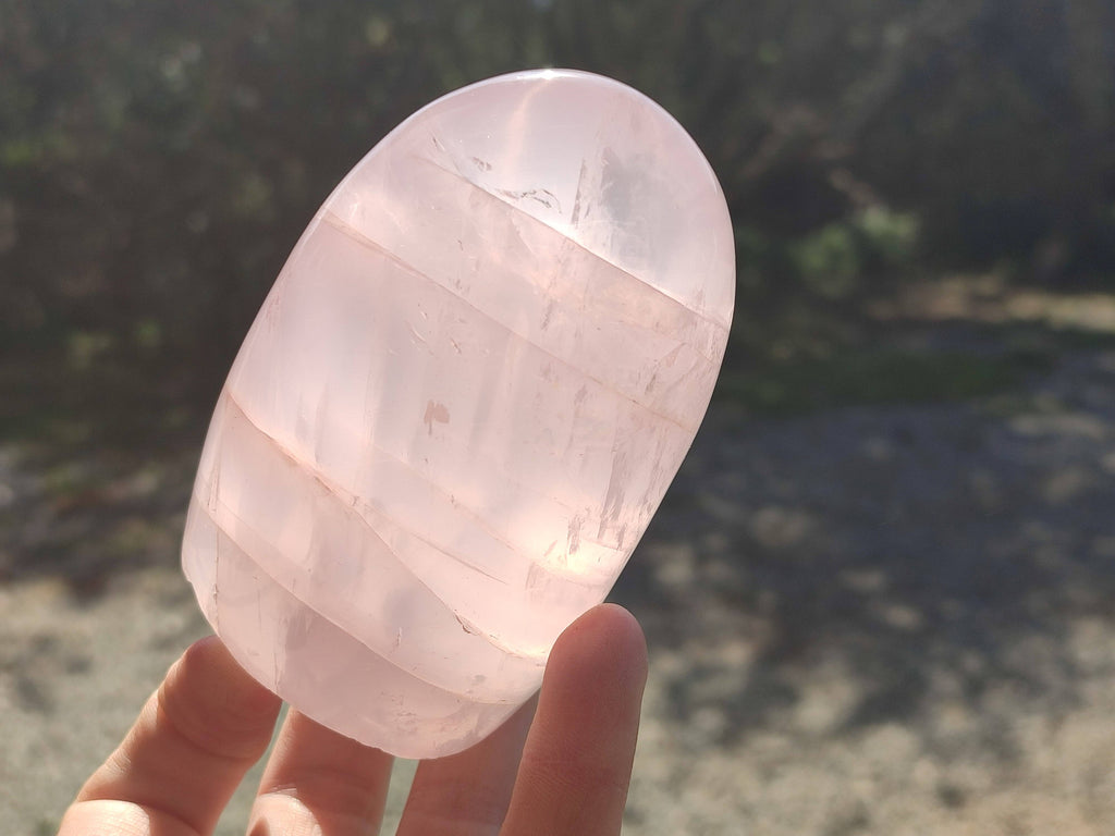 Polished Rose Quartz Standing Free Forms x 2 From Madagascar - Toprock Gemstones and Minerals 