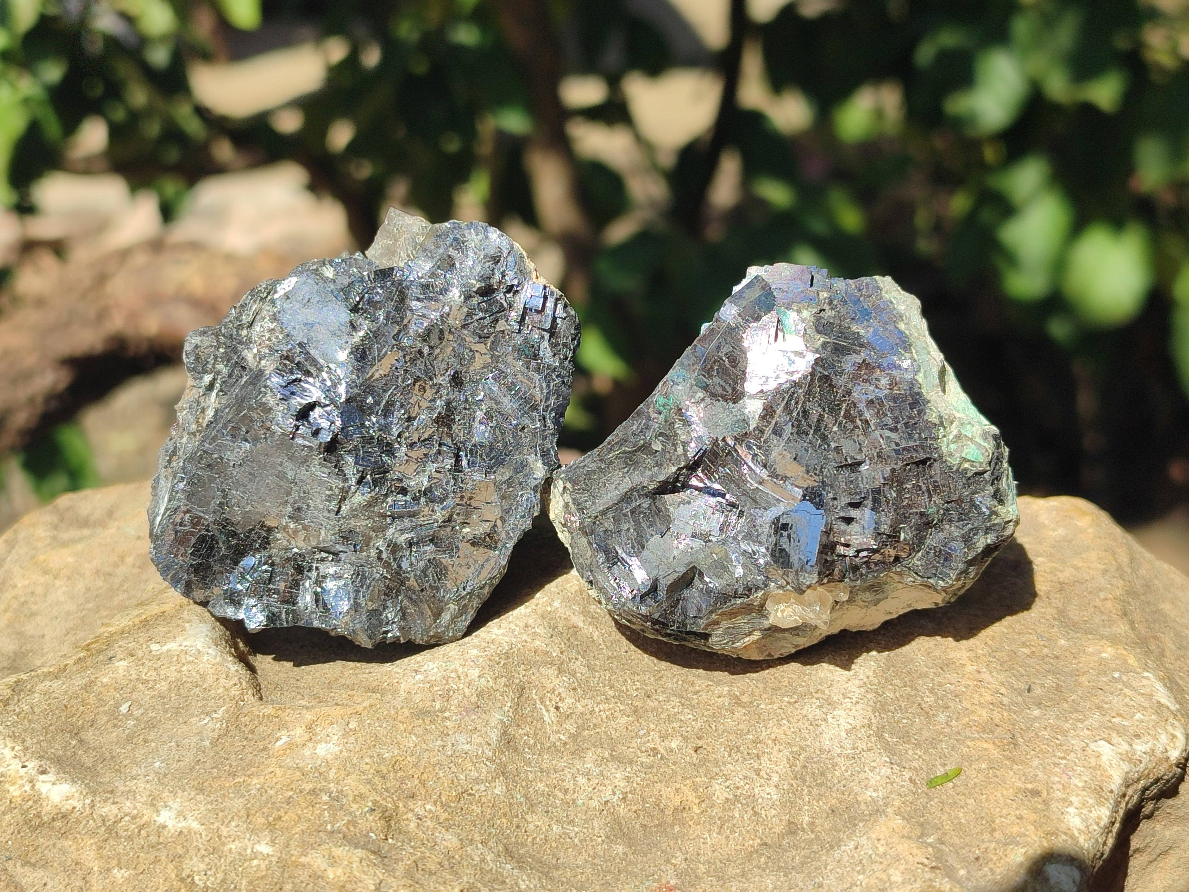 Natural Silver Lead Galena Specimens x 6 From Namibia - Toprock Gemstones and Minerals 