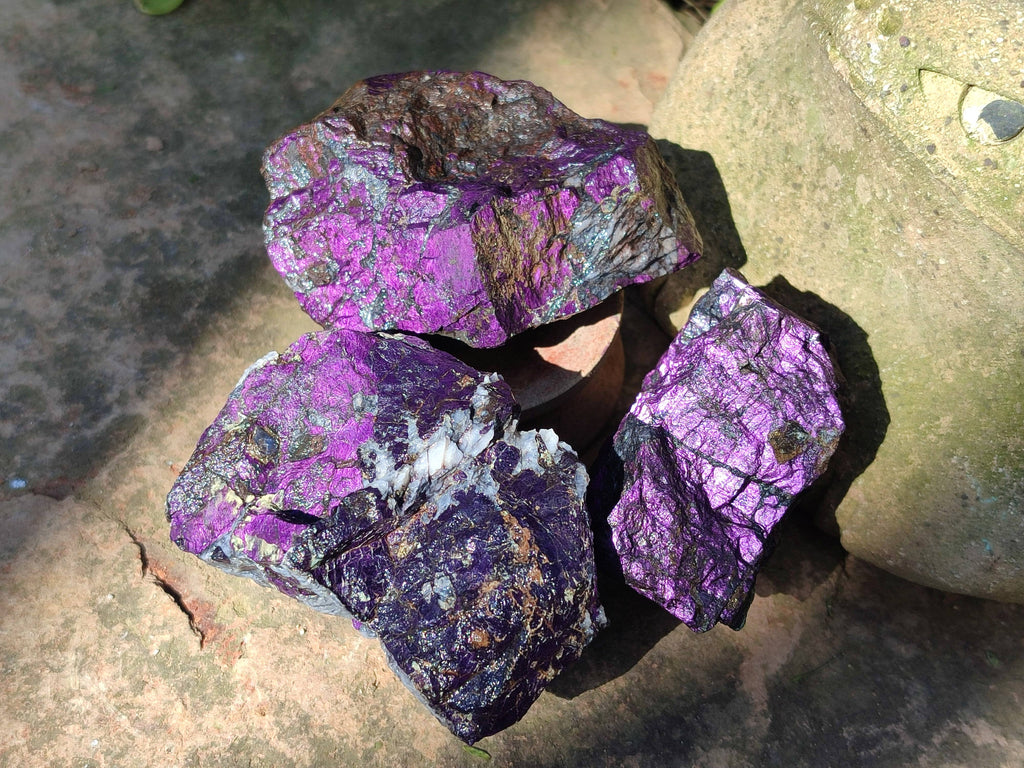 Natural Metallic Purpurite Specimens x 12 From Erongo, Namibia - Toprock Gemstones and Minerals 