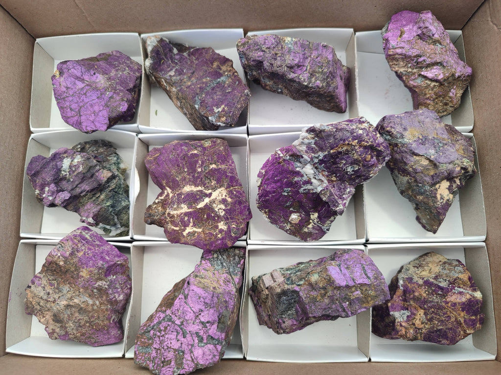 Natural Metallic Purpurite Specimens x 12 From Erongo, Namibia - Toprock Gemstones and Minerals 