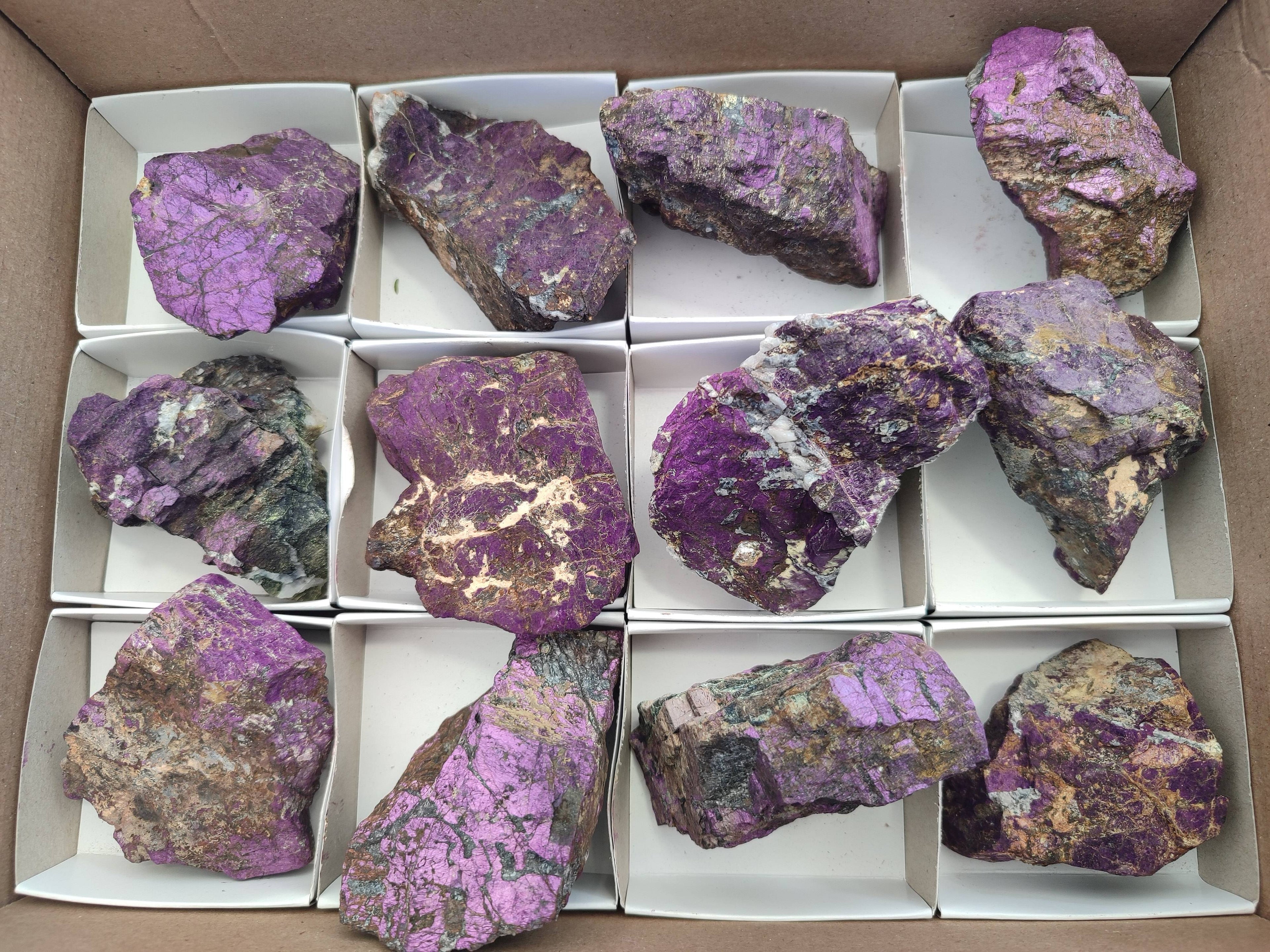Natural Metallic Purpurite Specimens x 12 From Erongo, Namibia - Toprock Gemstones and Minerals 