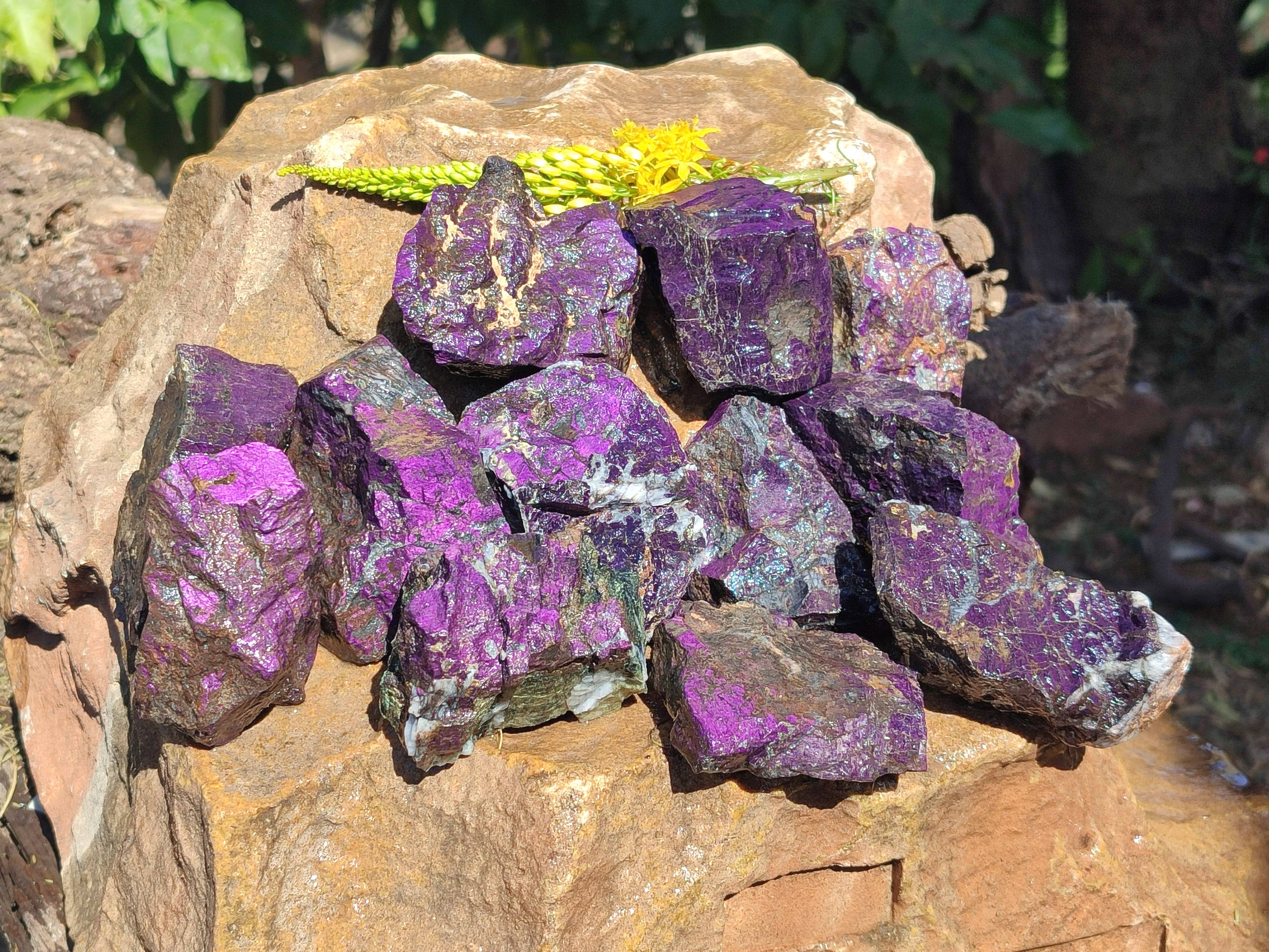 Natural Metallic Purpurite Specimens x 12 From Erongo, Namibia - Toprock Gemstones and Minerals 