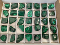 Polished Flower Banded Malachite Free Forms x 35 From Congo
