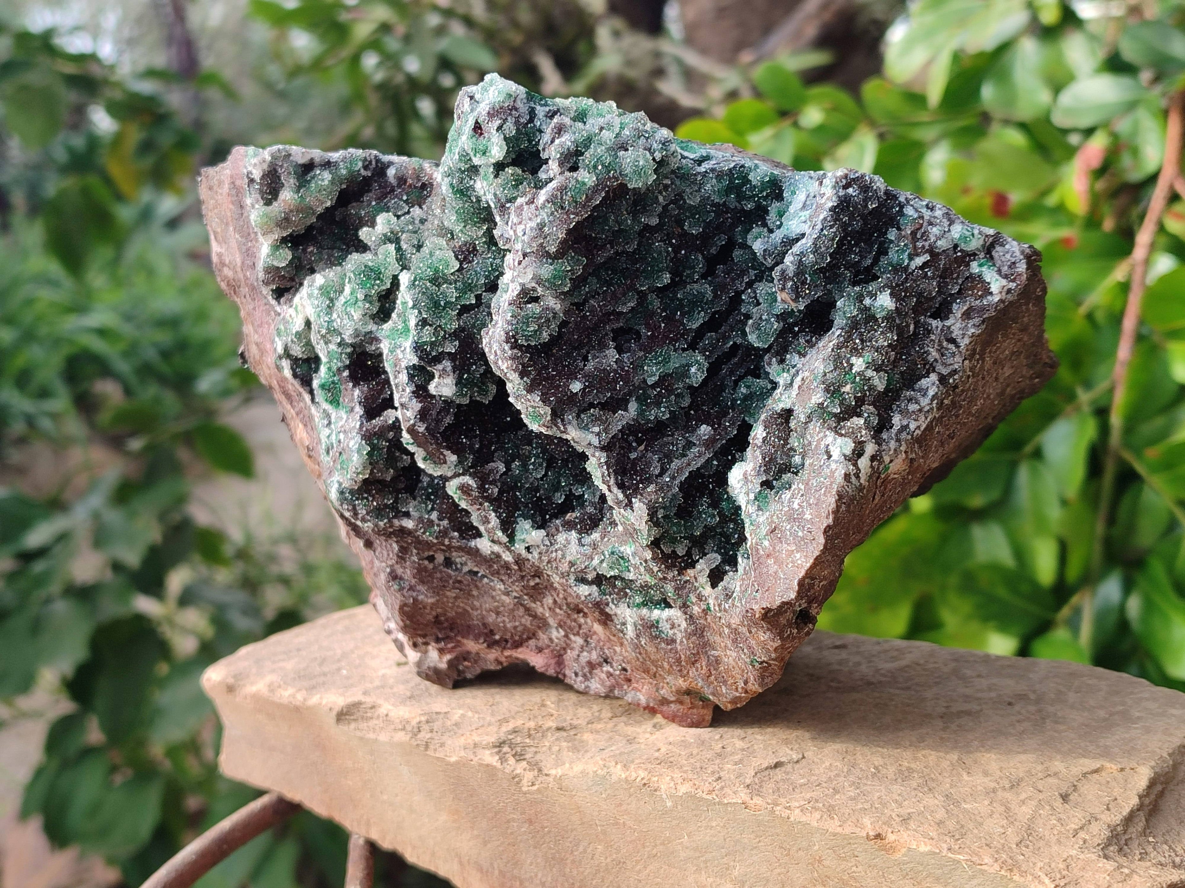 Natural Ball Malachite On Dolomite Matrix Specimen x 1 From Kambove, Congo - Toprock Gemstones and Minerals 