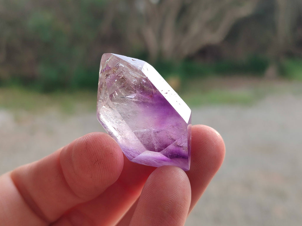 Polished Window Amethyst Crystals x 12 From Madagascar - Toprock Gemstones and Minerals 