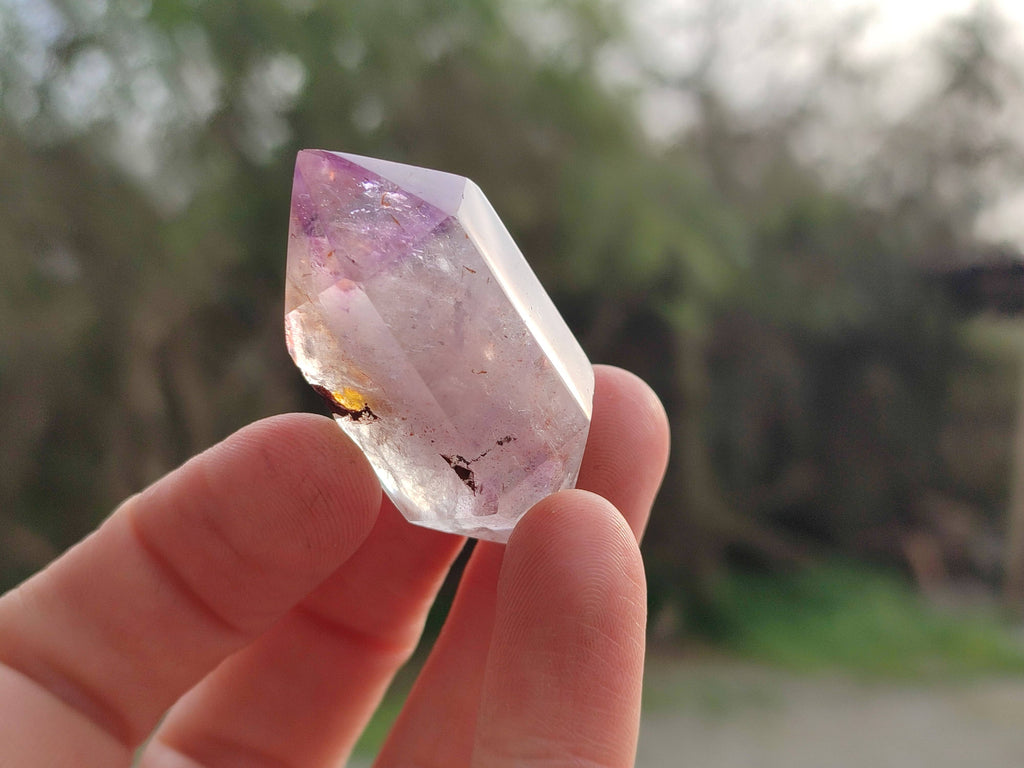 Polished Window Amethyst Crystals x 12 From Madagascar - Toprock Gemstones and Minerals 