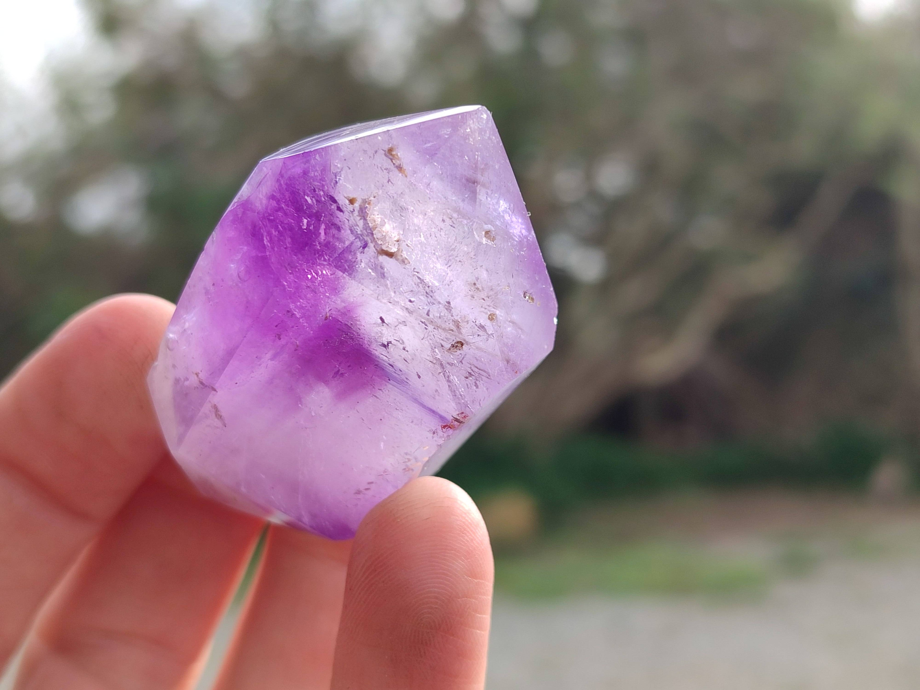 Polished Window Amethyst Crystals x 12 From Madagascar - Toprock Gemstones and Minerals 