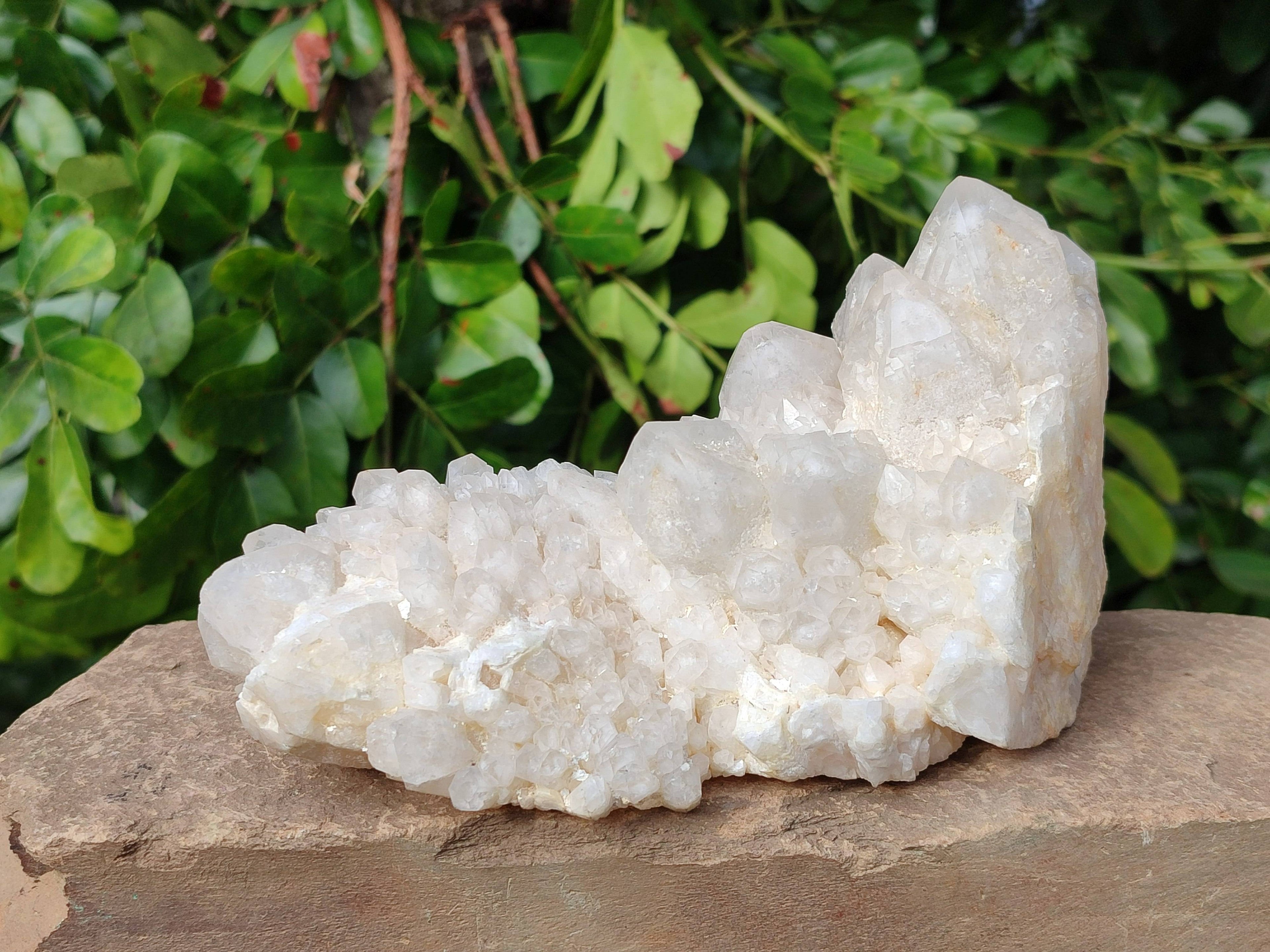 Natural Candle Quartz Clusters x 2 From Madagascar - Toprock Gemstones and Minerals 