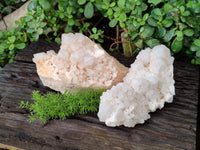 Natural Candle Quartz Clusters x 2 From Madagascar