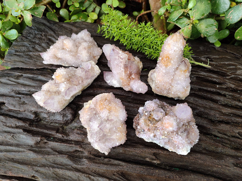 Natural Amethyst Spirit Quartz Clusters x 6 From South Africa - Toprock Gemstones and Minerals 