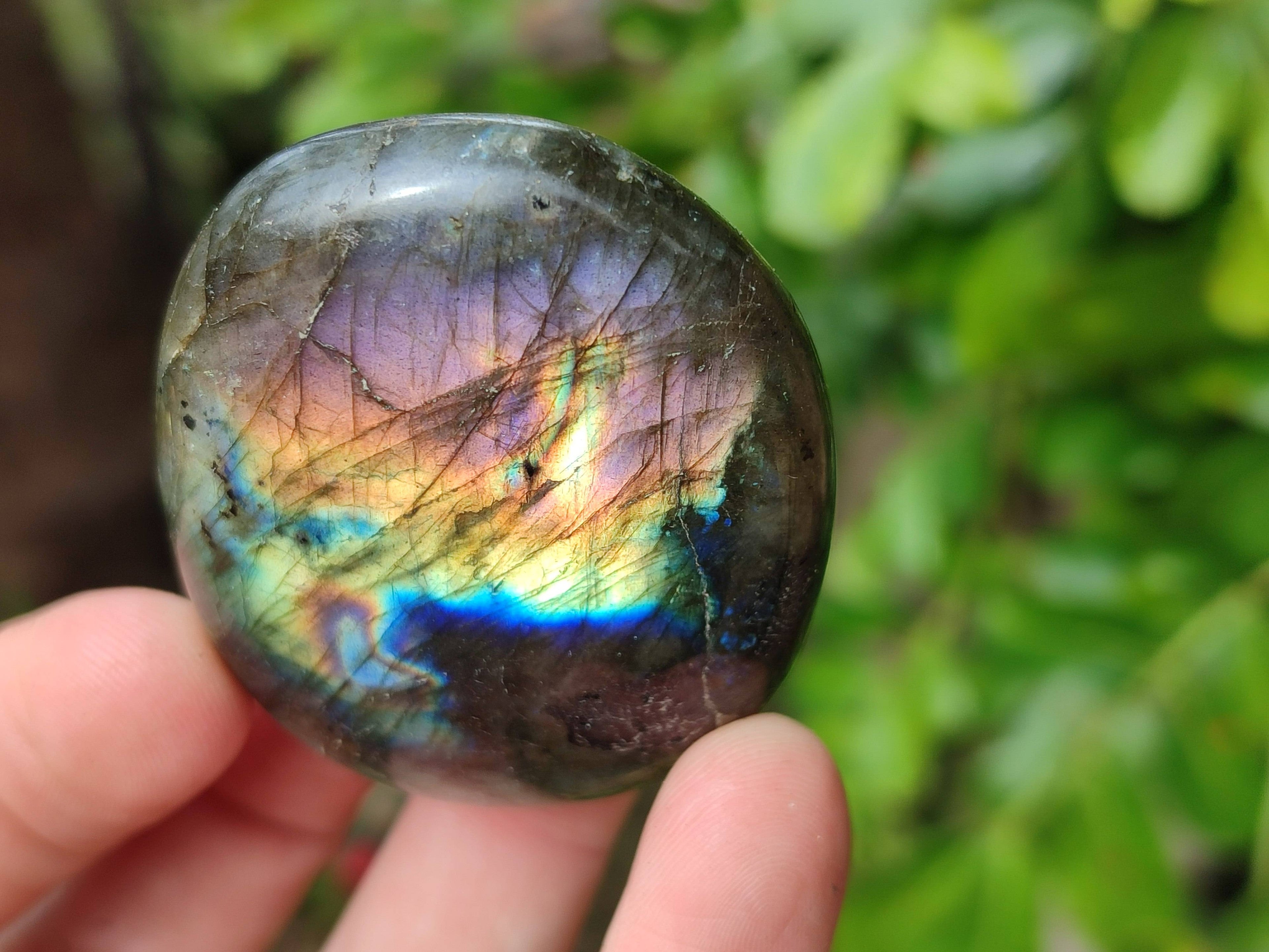 Polished Labradorite Palm Stones x 20 From Tulear, Madagascar - Toprock Gemstones and Minerals 