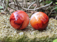 Polished Carnelian Agate Spheres x 6 From Madagascar - Toprock Gemstones and Minerals 
