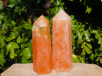 Polished Orange Twist Calcite Points x 2 From Madagascar - Toprock Gemstones and Minerals 