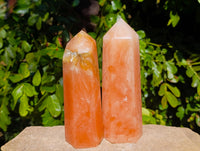 Polished Orange Twist Calcite Points x 2 From Madagascar - Toprock Gemstones and Minerals 