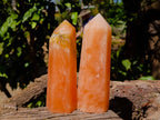 Polished Orange Twist Calcite Points x 2 From Madagascar - Toprock Gemstones and Minerals 