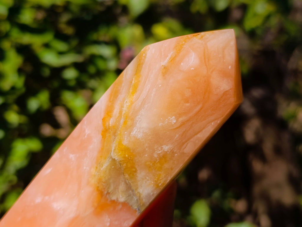 Polished Orange Twist Calcite Points x 2 From Madagascar - Toprock Gemstones and Minerals 