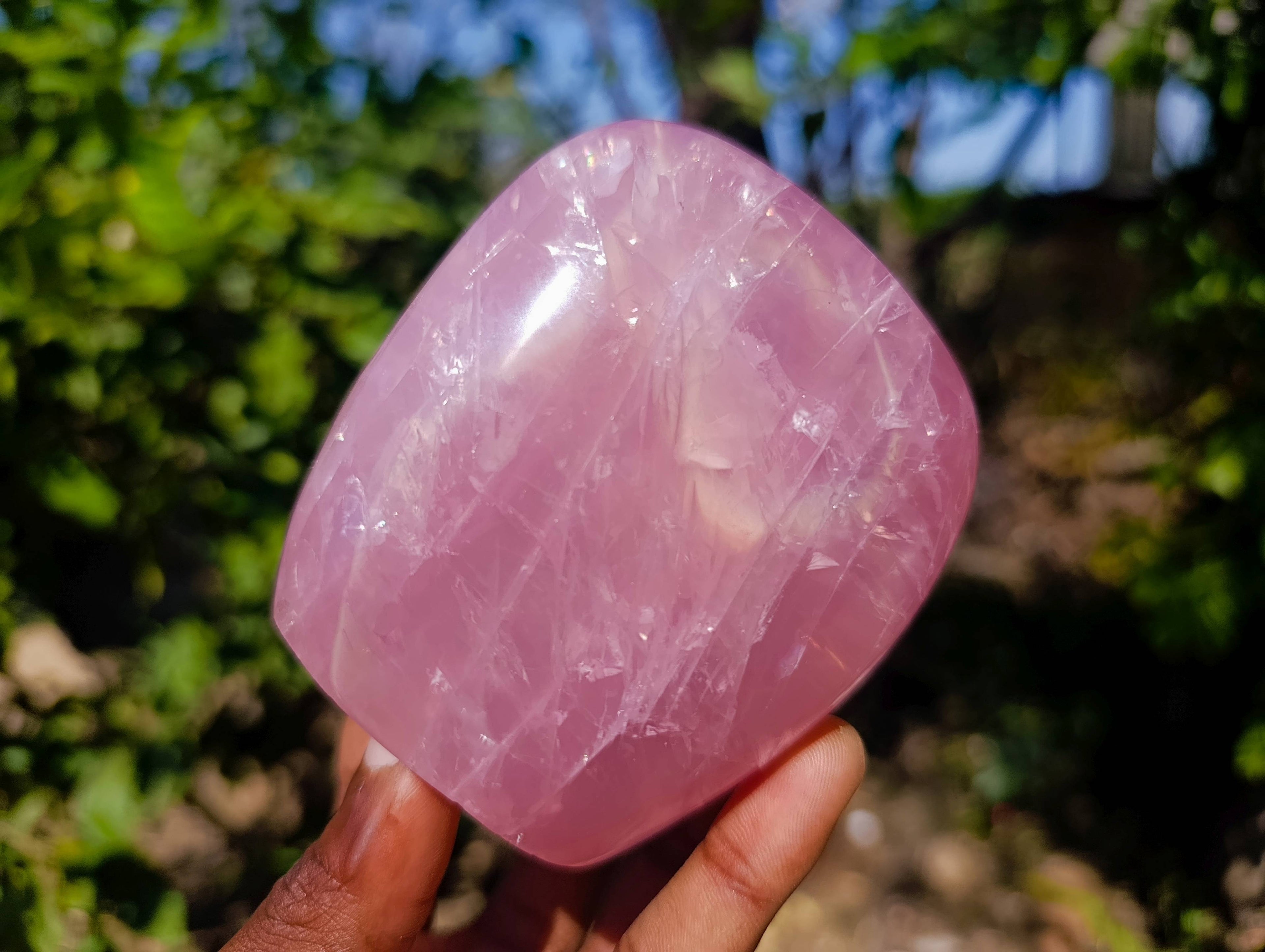 Polished Rose Quartz Standing Free Forms x 2 From Madagascar - Toprock Gemstones and Minerals 