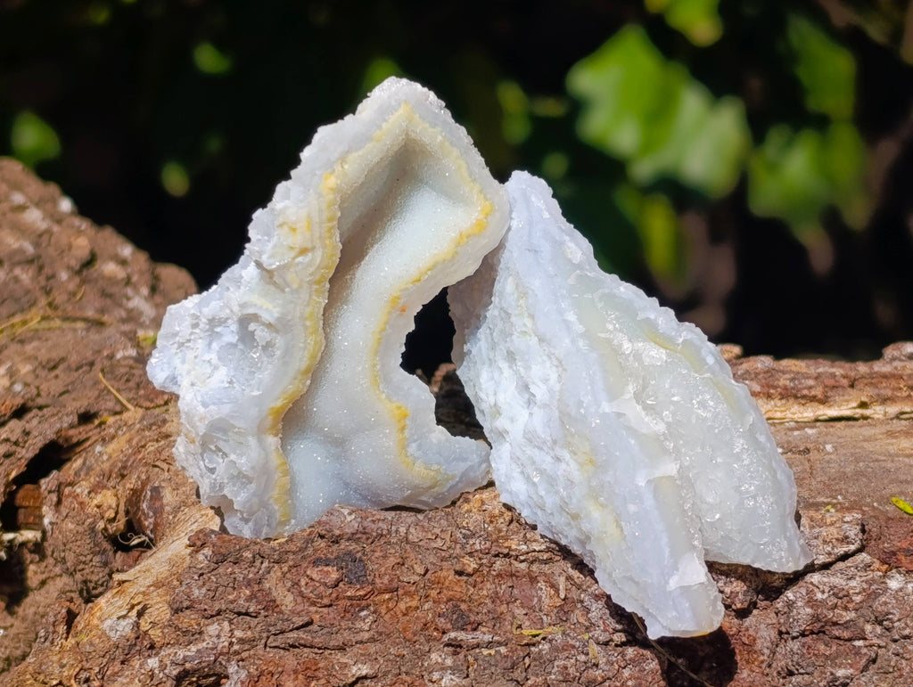 Natural Etched Blue Chalcedony Specimens x 18 From Nsanje, Malawi - Toprock Gemstones and Minerals 