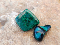 Polished Flower Banded Malachite Free Forms x 70 From Congo - Toprock Gemstones and Minerals 