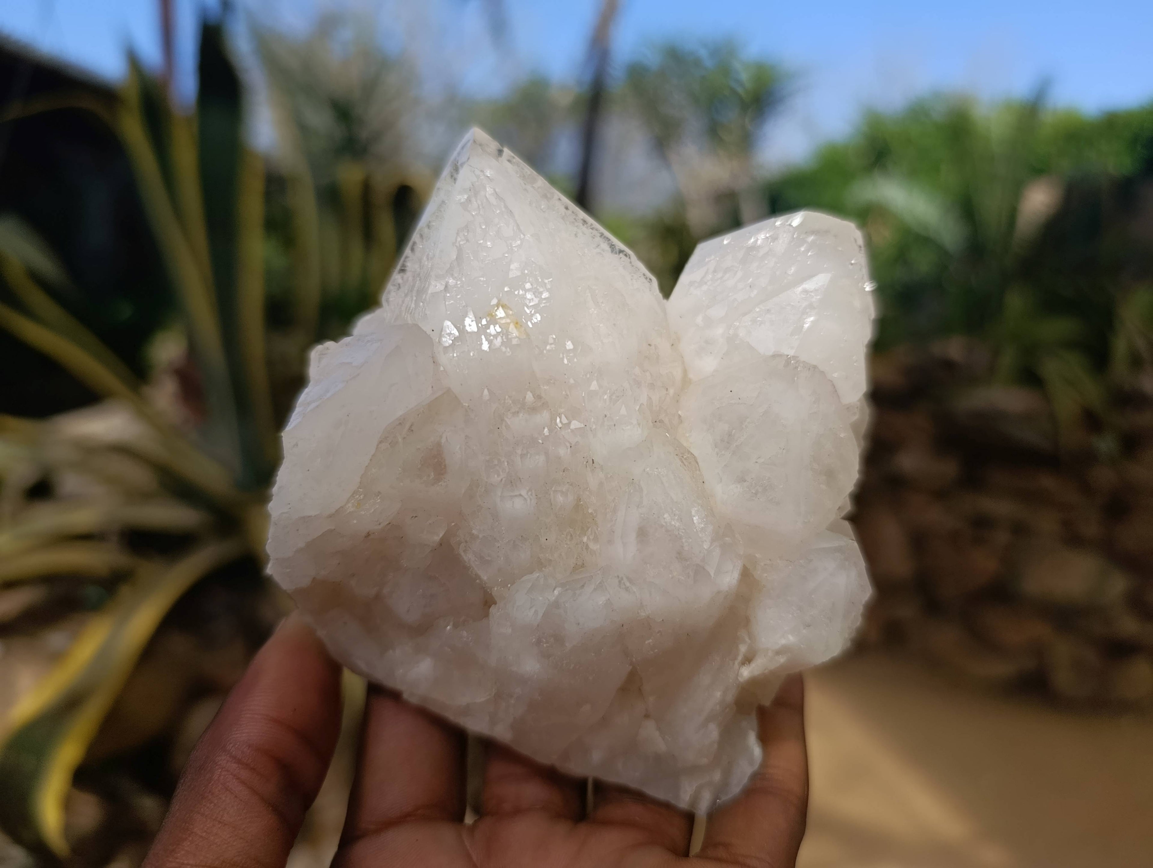 Natural Candle Quartz Clusters x 3 From Madagascar - Toprock Gemstones and Minerals 