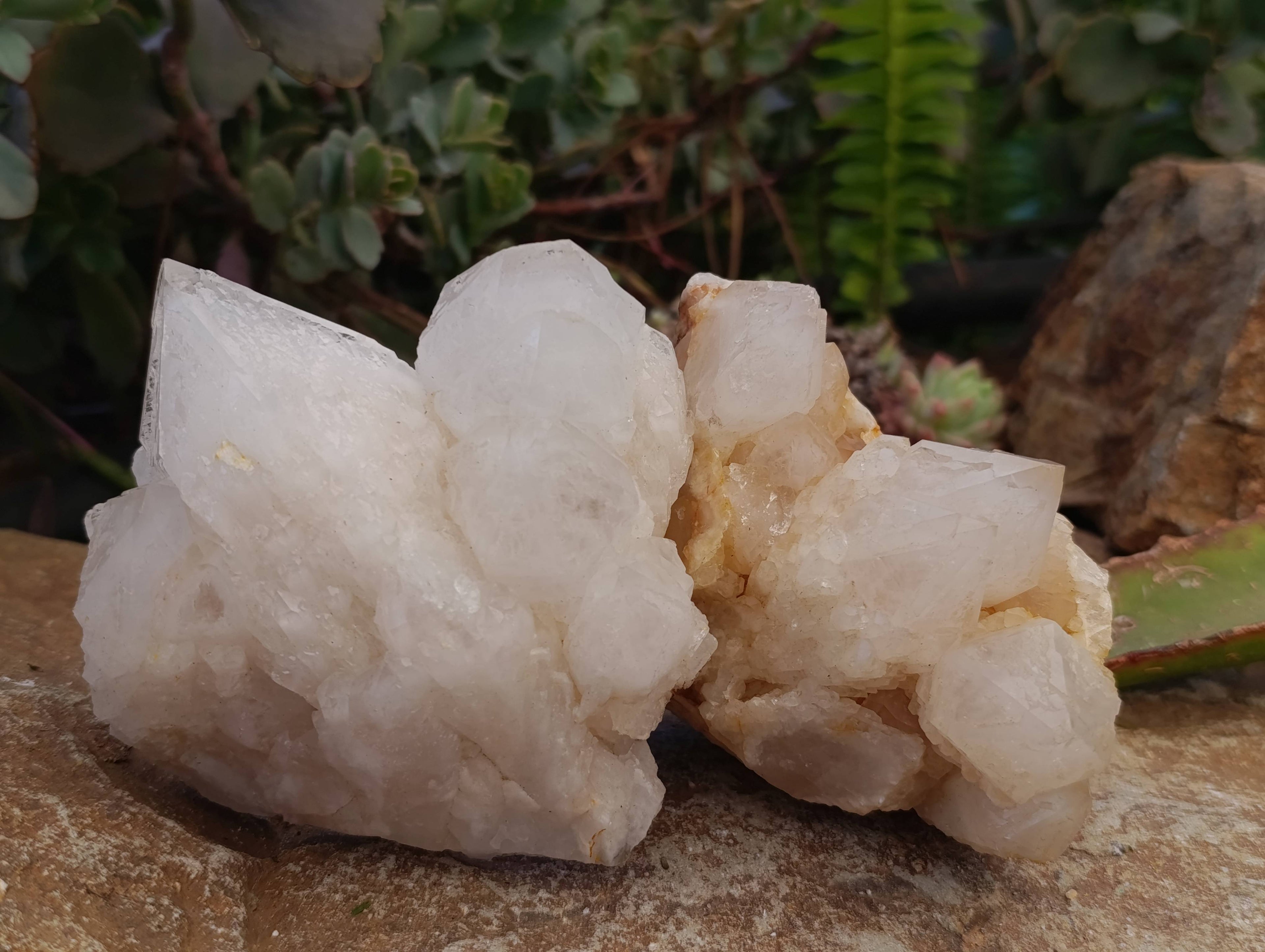 Natural Candle Quartz Clusters x 3 From Madagascar - Toprock Gemstones and Minerals 