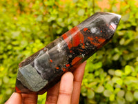 Polished Double Terminated Bloodstone Points x 6 From Swaziland - Toprock Gemstones and Minerals 