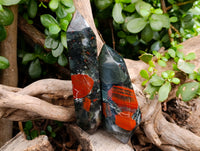 Polished Double Terminated Bloodstone Points x 6 From Swaziland - Toprock Gemstones and Minerals 