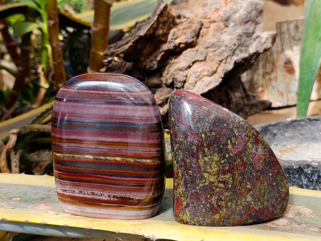 Polished Mixed Standing Free Forms x 2 From Southern Africa - Toprock Gemstones and Minerals 