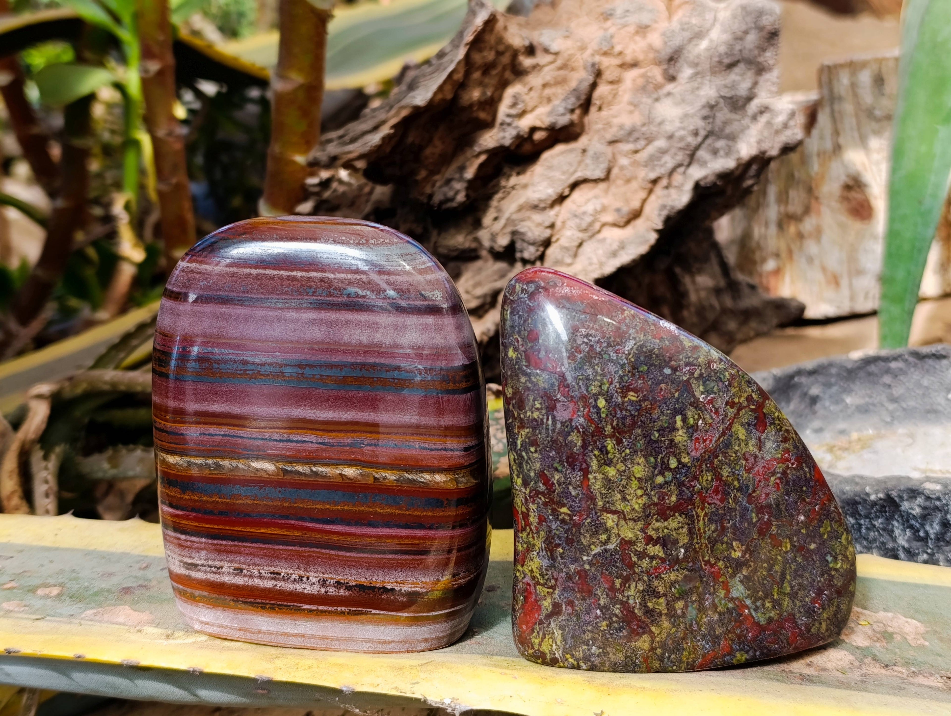 Polished Mixed Standing Free Forms x 2 From Southern Africa - Toprock Gemstones and Minerals 