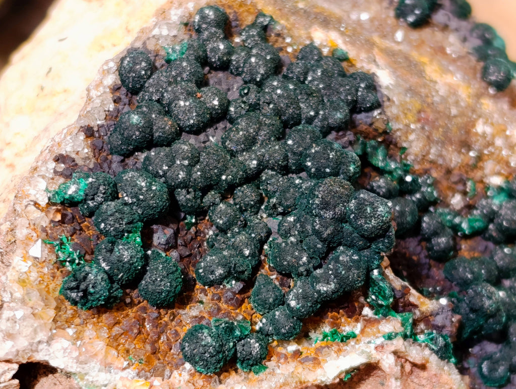 Natural Ball Malachite On Dolomite Matrix Specimens x 2 From Kambove, Congo - Toprock Gemstones and Minerals 