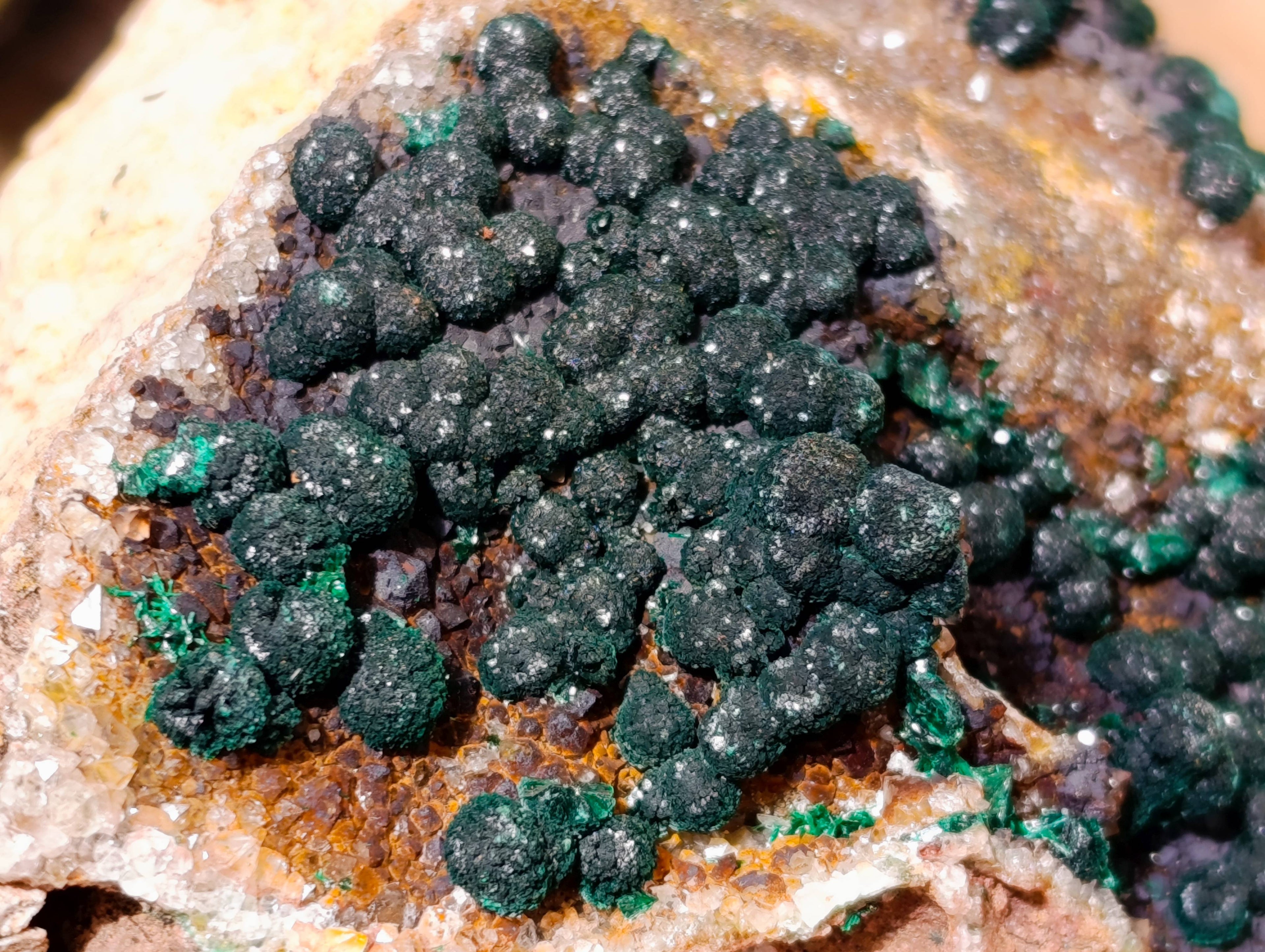 Natural Ball Malachite On Dolomite Matrix Specimens x 2 From Kambove, Congo - Toprock Gemstones and Minerals 
