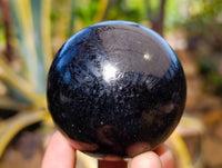 Polished Black Tourmaline Spheres x 3 From Madagascar - Toprock Gemstones and Minerals 