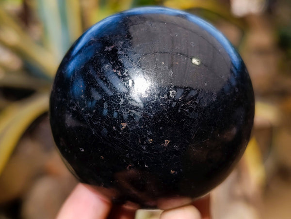 Polished Black Tourmaline Spheres x 3 From Madagascar - Toprock Gemstones and Minerals 