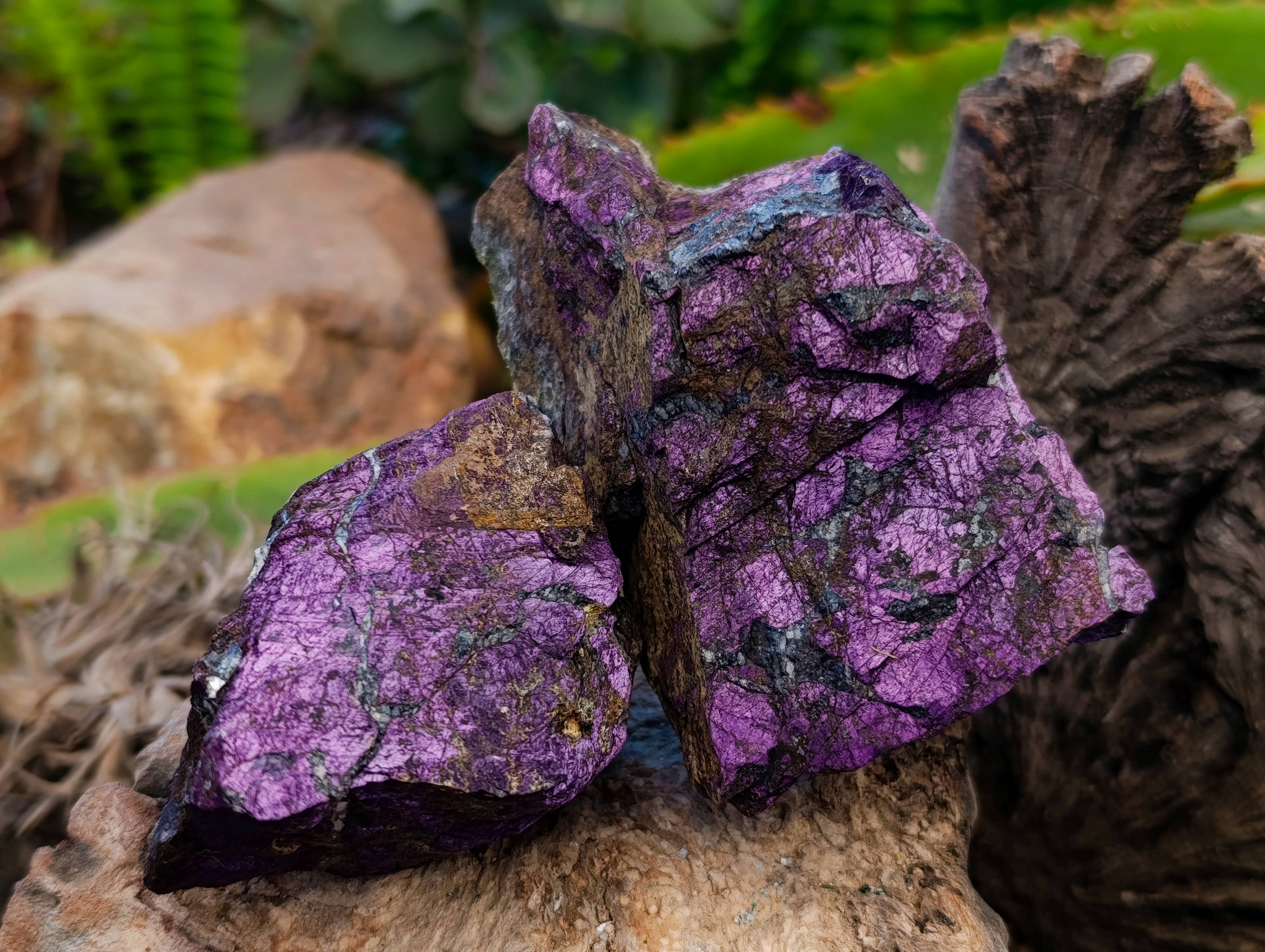 Natural Metallic Purpurite Specimens x 6 From Erongo, Namibia - Toprock Gemstones and Minerals 