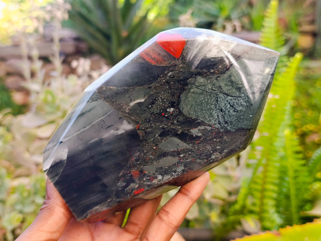 Polished Bloodstone Points x 2 From Swaziland - Toprock Gemstones and Minerals 