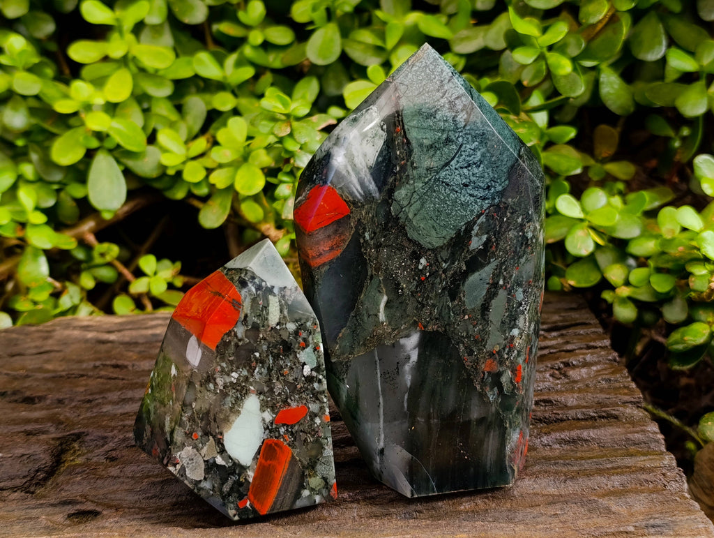 Polished Bloodstone Points x 2 From Swaziland - Toprock Gemstones and Minerals 