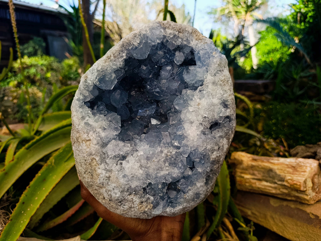 Natural Celestite Geode Specimen x 1 From Sakoany, Madagascar - Toprock Gemstones and Minerals 