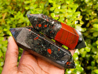 Polished Double Terminated Bloodstone Points x 6 From Swaziland