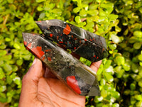 Polished Double Terminated Bloodstone Points x 6 From Swaziland