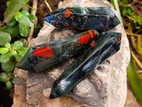 Polished Double Terminated Bloodstone Points x 6 From Swaziland