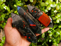 Polished Double Terminated Bloodstone Points x 6 From Swaziland
